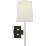 Elle Wall Sconce - Polished Nickel / Black Rattan / Linen