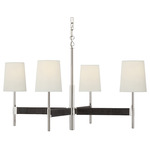 Elle Chandelier - Polished Nickel / Black Rattan / Linen