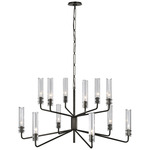 Casoria Two Tier Chandelier - Bronze / Clear