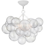 Talia Semi Flush Ceiling Light - Plaster White / Clear