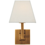 Architectural Wall Sconce - Hand-Rubbed Antique Brass / Linen