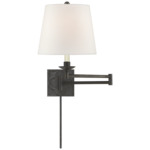 Griffith Swing Arm Plug-in Wall Sconce - Aged Iron / Linen