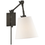 Graves Pivoting Plug-in Wall Sconce - Bronze / Linen
