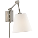 Graves Pivoting Plug-in Wall Sconce - Polished Nickel / Linen