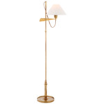 Hargett Bridge Arm Floor Lamp - Hand-Rubbed Antique Brass / Linen