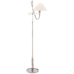 Hargett Bridge Arm Floor Lamp - Polished Nickel / Linen