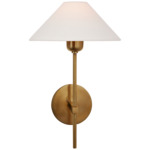 Hackney Wall Sconce - Hand-Rubbed Antique Brass / Linen