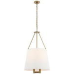 Dalston Pendant - Hand-Rubbed Antique Brass / Linen