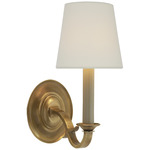 Channing Wall Sconce - Hand Rubbed Antique Brass / Linen