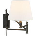 Paulo Swing Arm Wall Sconce - Bronze / Linen