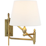 Paulo Swing Arm Wall Sconce - Hand-Rubbed Antique Brass / Linen