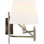 Paulo Swing Arm Wall Sconce - Polished Nickel / Linen