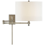 Hudson Swing Arm Plug-in Wall Sconce - Antique Nickel / Linen