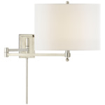 Hudson Swing Arm Plug-in Wall Sconce - Polished Nickel / Linen