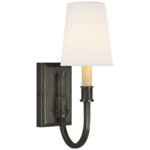 Modern Library Wall Sconce - Bronze / Linen