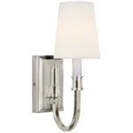 Modern Library Wall Sconce - Polished Nickel / Linen