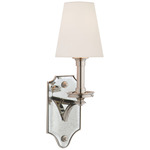 Verona Mirrored Wall Sconce - Polished Nickel / Linen