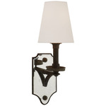 Verona Mirrored Wall Sconce - Weathered Iron / Linen