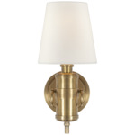 Jonathan Wall Sconce - Hand-Rubbed Antique Brass / Linen