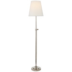 Bryant Slim Adjustable Table Lamp - Polished Nickel / Linen