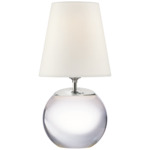 Terri Round Accent Table Lamp - Crystal / Linen