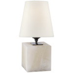 Terri Cube Accent Lamp - Alabaster / Linen