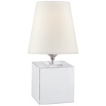 Terri Cube Accent Lamp - Crystal / Linen