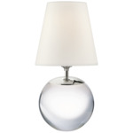 Terri Round Accent Table Lamp - Crystal / Linen