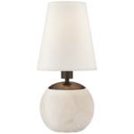 Terri Tiny Round Accent Lamp - Alabaster / Linen