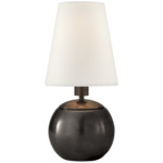 Terri Tiny Round Accent Lamp - Bronze / Linen