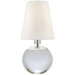 Terri Tiny Round Accent Lamp - Crystal / Linen