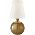 Terri Tiny Round Accent Lamp - Hand-Rubbed Antique Brass / Linen