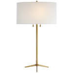 Caron Table Lamp - Hand Rubbed Antique Brass / Linen