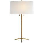 Caron Table Lamp - Hand-Rubbed Antique Brass / Linen
