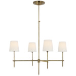 Bryant Chandelier - Hand Rubbed Antique Brass / Linen