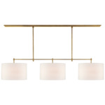 Bryant Drum Linear Pendant - Hand-Rubbed Antique Brass / Linen