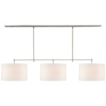 Bryant Drum Linear Pendant - Polished Nickel / Linen