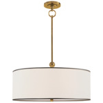 Reed Pendant - Hand-Rubbed Antique Brass / Linen Black Trim