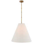 Goodman Pendant - Hand Rubbed Antique Brass / Linen