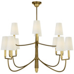 Farlane Chandelier - Hand Rubbed Antique Brass / Linen