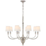 Vivian Large Chandelier - Polished Nickel / Linen