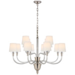 Vivian Large Chandelier - Polished Nickel / Linen
