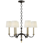 Channing Chandelier - Black / Hand Rubbed Antique Brass / Linen