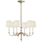 Channing Chandelier - Burnished Silver Leaf / Linen