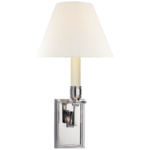 Dean Library Wall Sconce - Polished Nickel / Linen