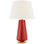 Penelope Table Lamp - Berry Red / Linen