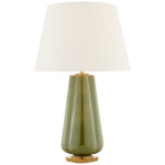 Penelope Table Lamp - Green Porcelain / Linen