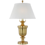 Classical Urn Table Lamp - Antique-Burnished Brass / Silk Box Pleat