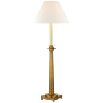 Swedish Column Buffet Table Lamp - Antique-Burnished Brass / Linen