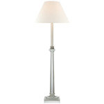 Swedish Column Buffet Table Lamp - Crystal / Linen
